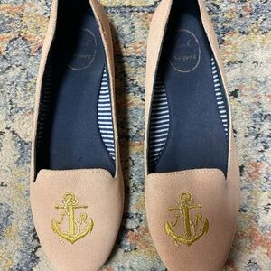 Jack Rogers  Loafers with Gold Anchor Detail